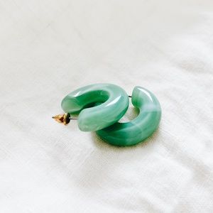 Elegant Green Hoop Earrings